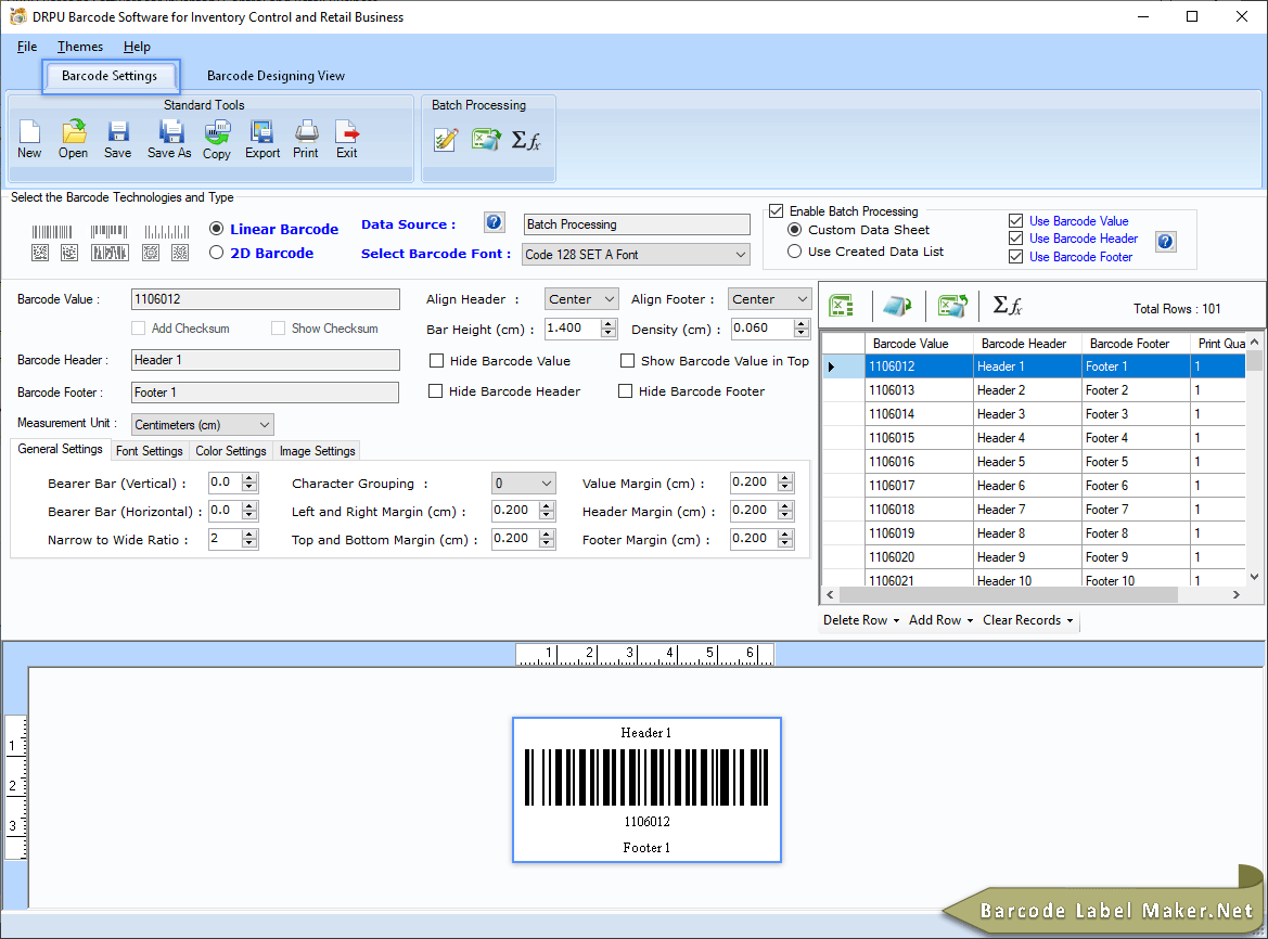 Inventory label maker software retail barcode generator sticker