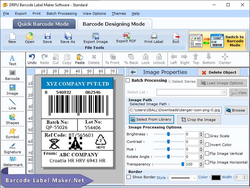 Standard Barcode Label Maker 8.4.2.8 full